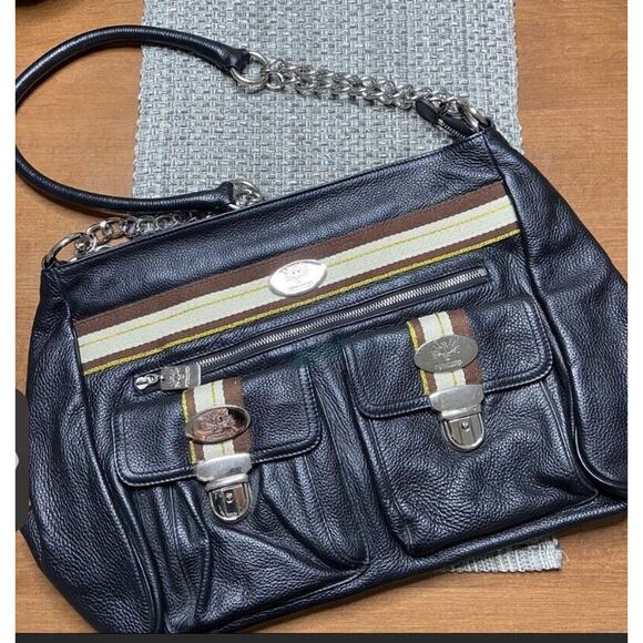 CHRISTINE Price Leather Satchel Shoulder Bag in Black - Picture 3 of 8